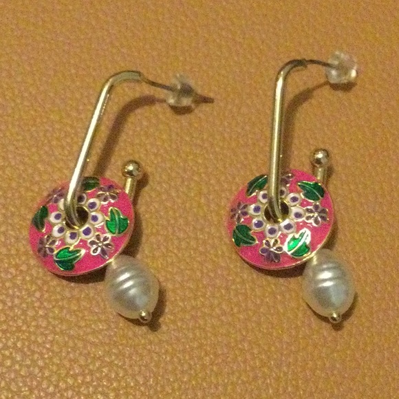 NEW Chinoiserie Coin Geo Earrings 925 - Picture 2 of 8